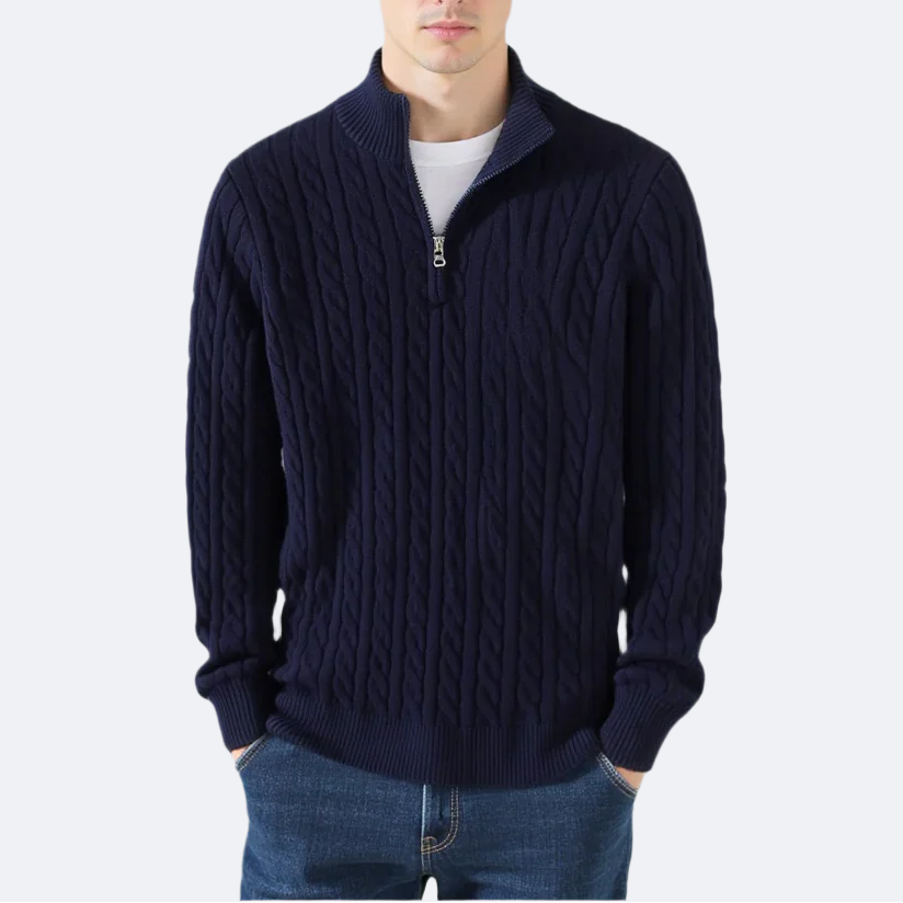 Rosemont Zipped Cable Sweater