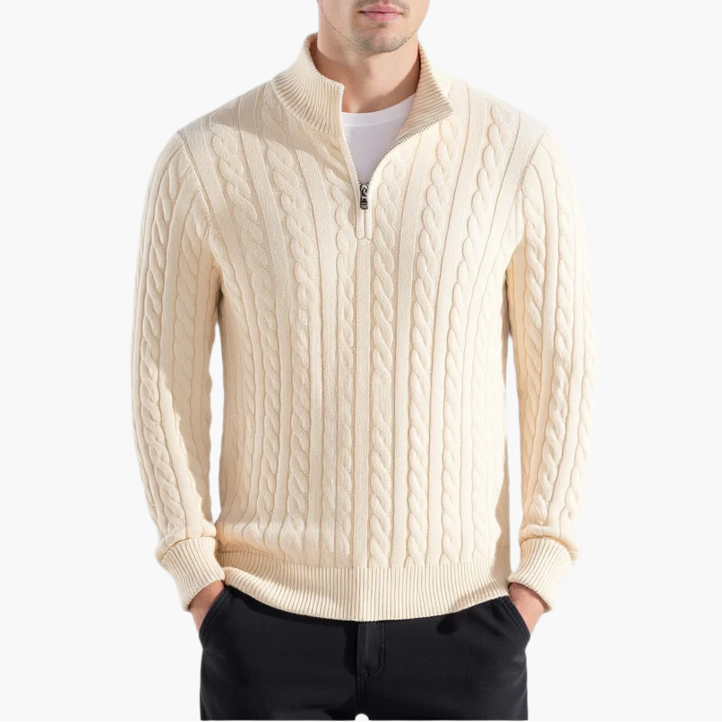 Rosemont Zipped Cable Sweater