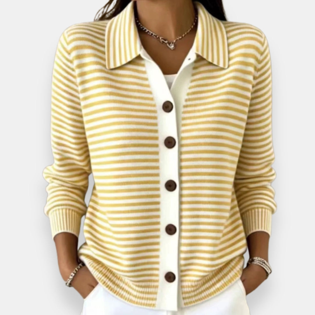 Ateliers' Striped Button Cardigan
