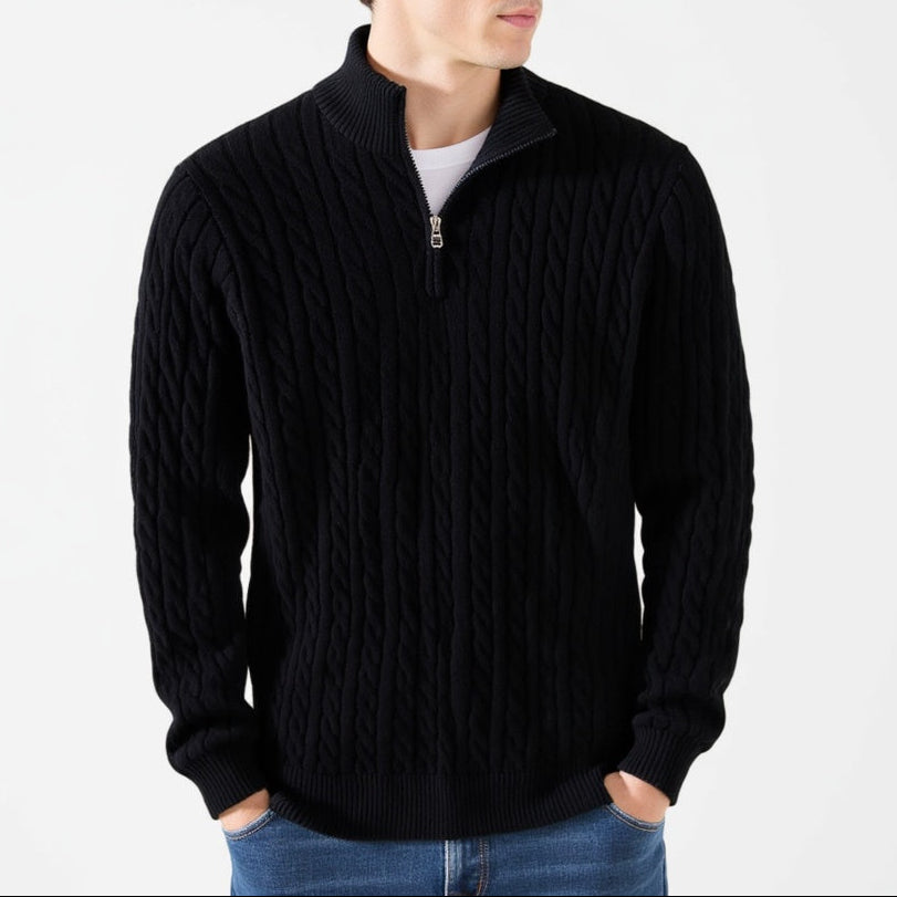 Rosemont Zipped Cable Sweater