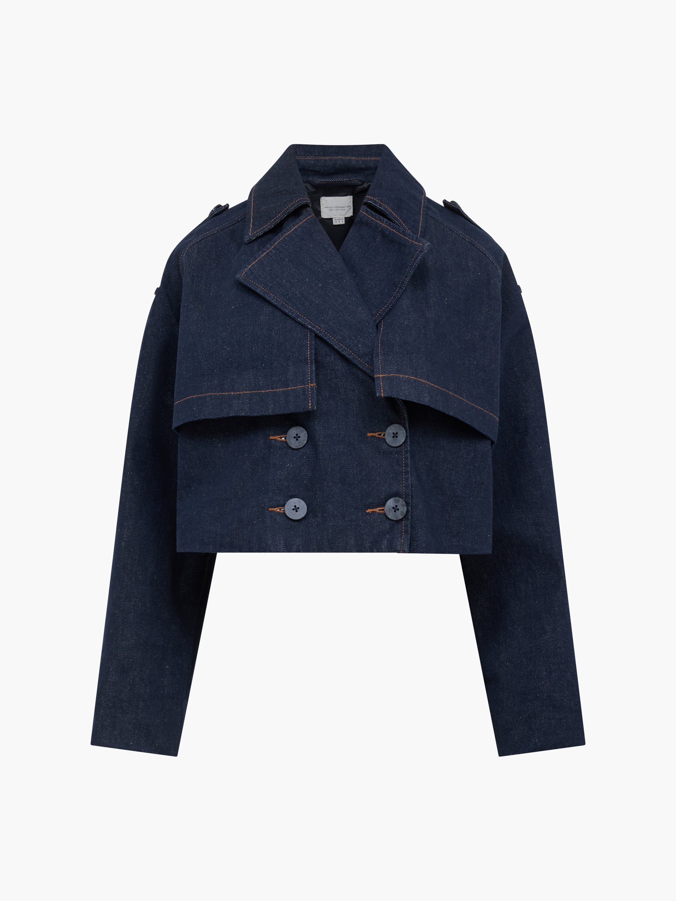 Rosemont Denim Cropped Trench Coat