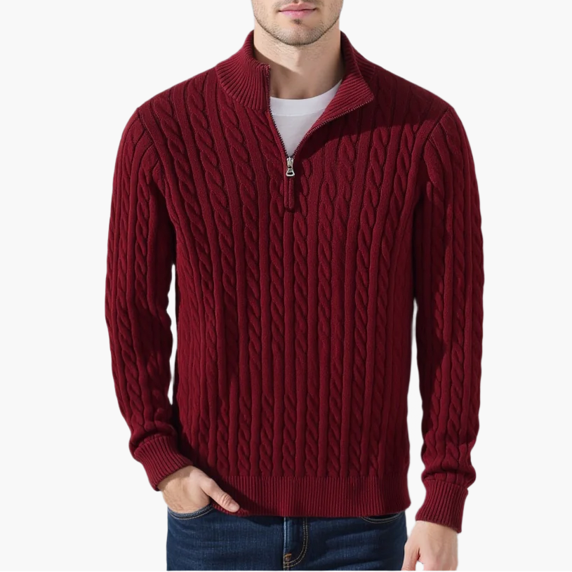 Rosemont Zipped Cable Sweater