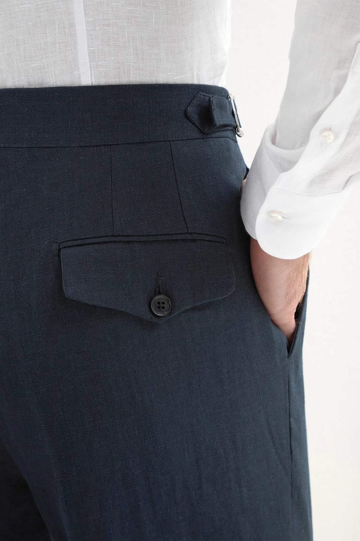 Rosemont Atelier| Navy Linen Tailored Shorts