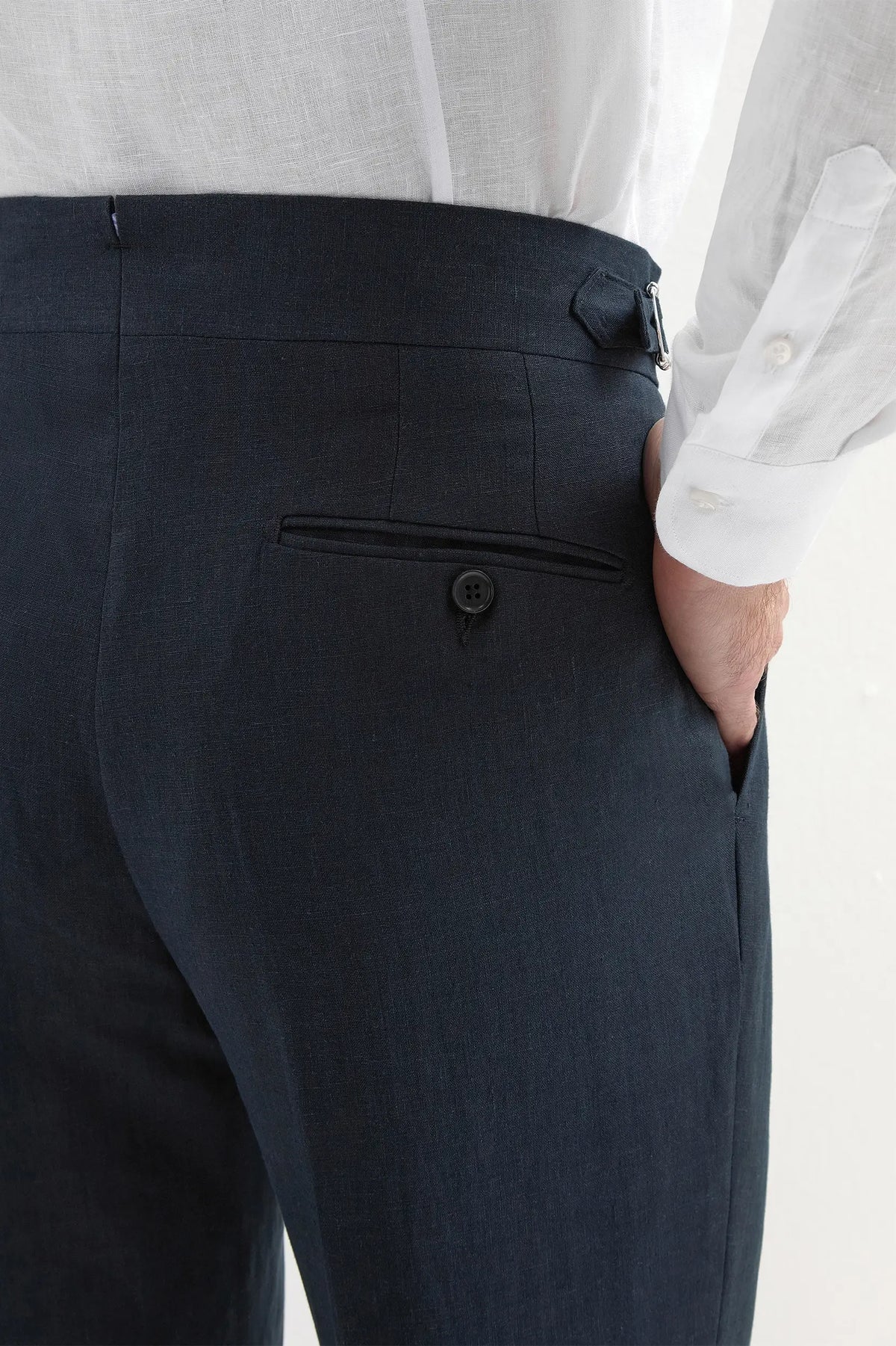 Rosemont Atelier| Navy Soragna Linen Trousers