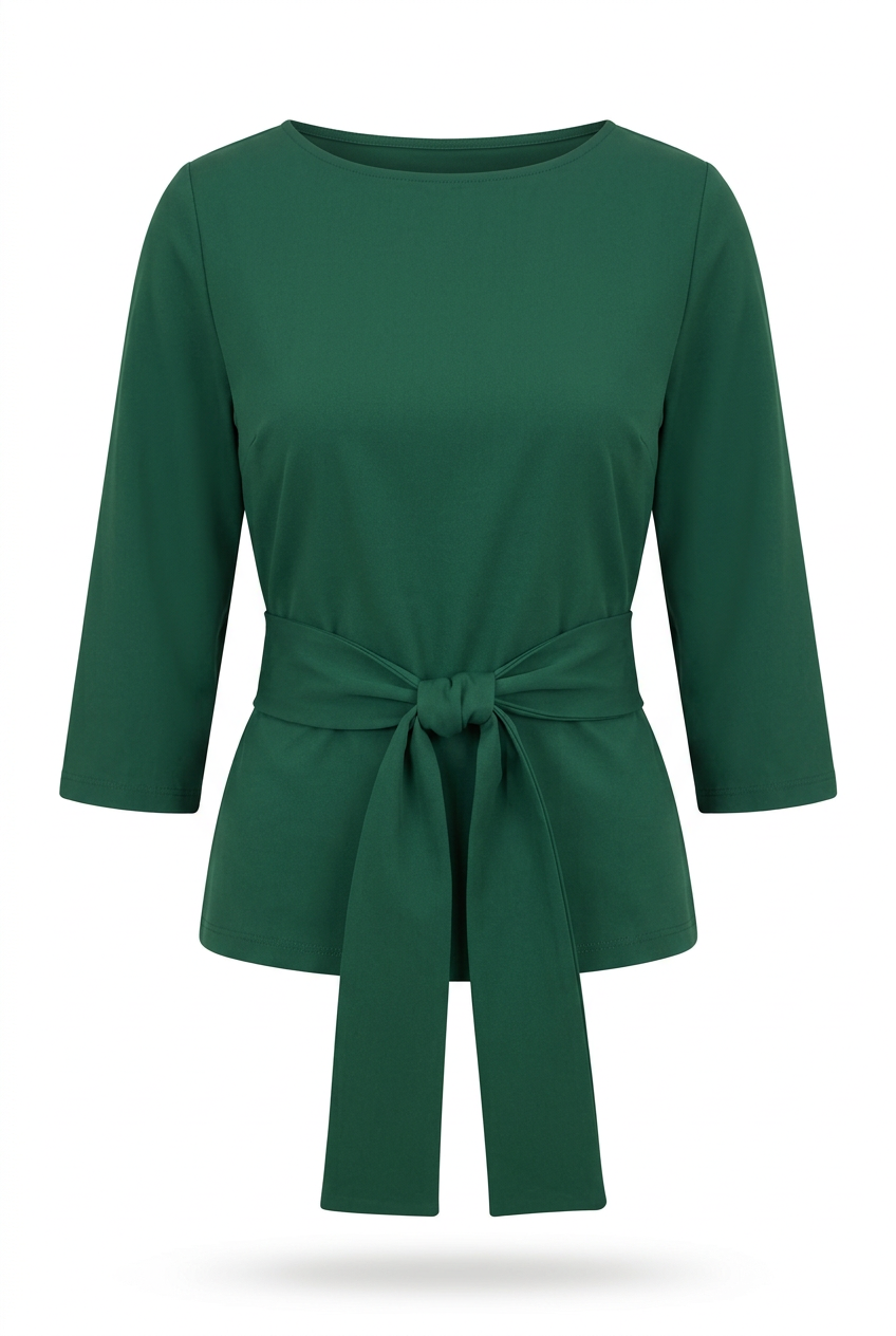 Groene top op witte achtergrond met grijze schaduw